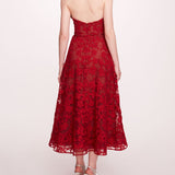 Strapless Corded Midi Dress | Marchesa