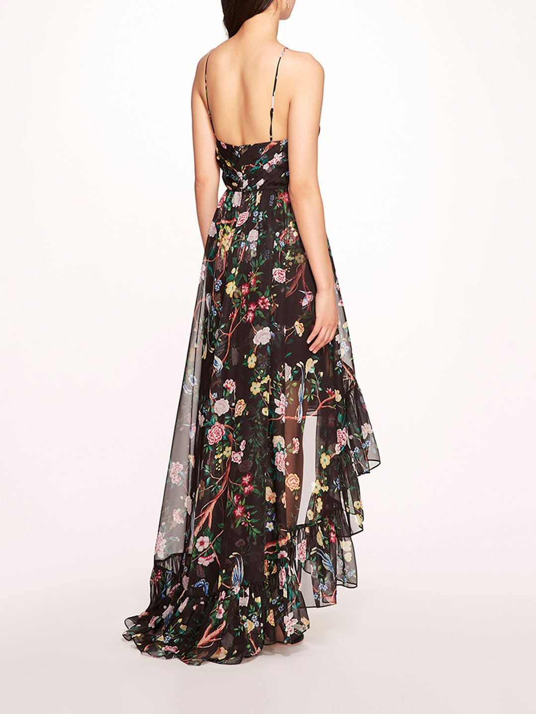 Marchesa notte long floral dress best sale