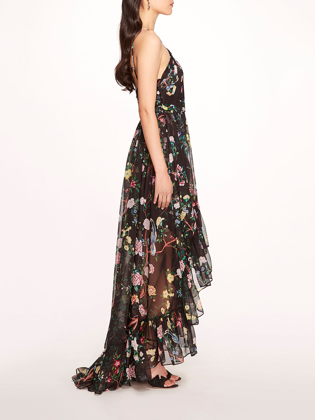 Flowering Halter High-Low Gown – Marchesa