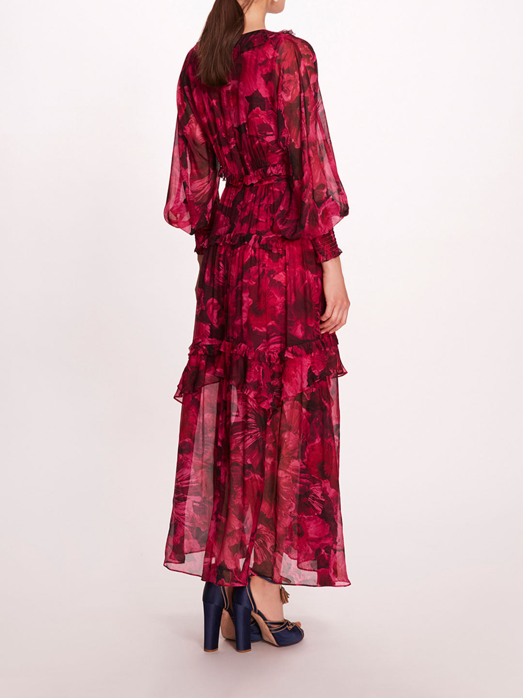 Marchesa top fuchsia dress