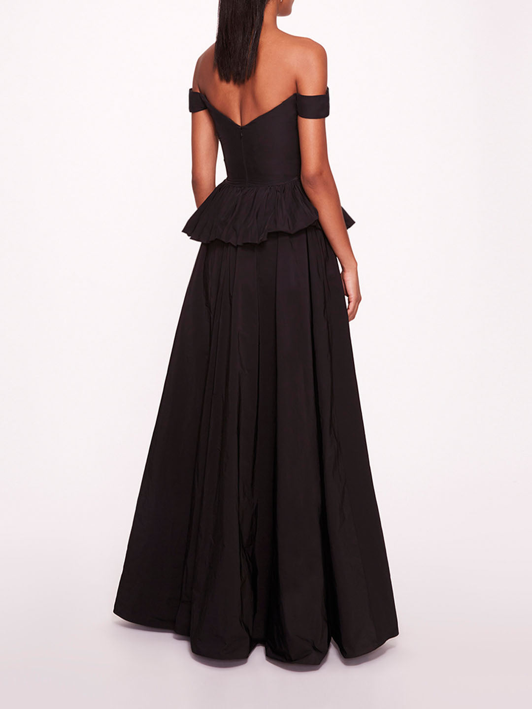 black taffeta ball gown