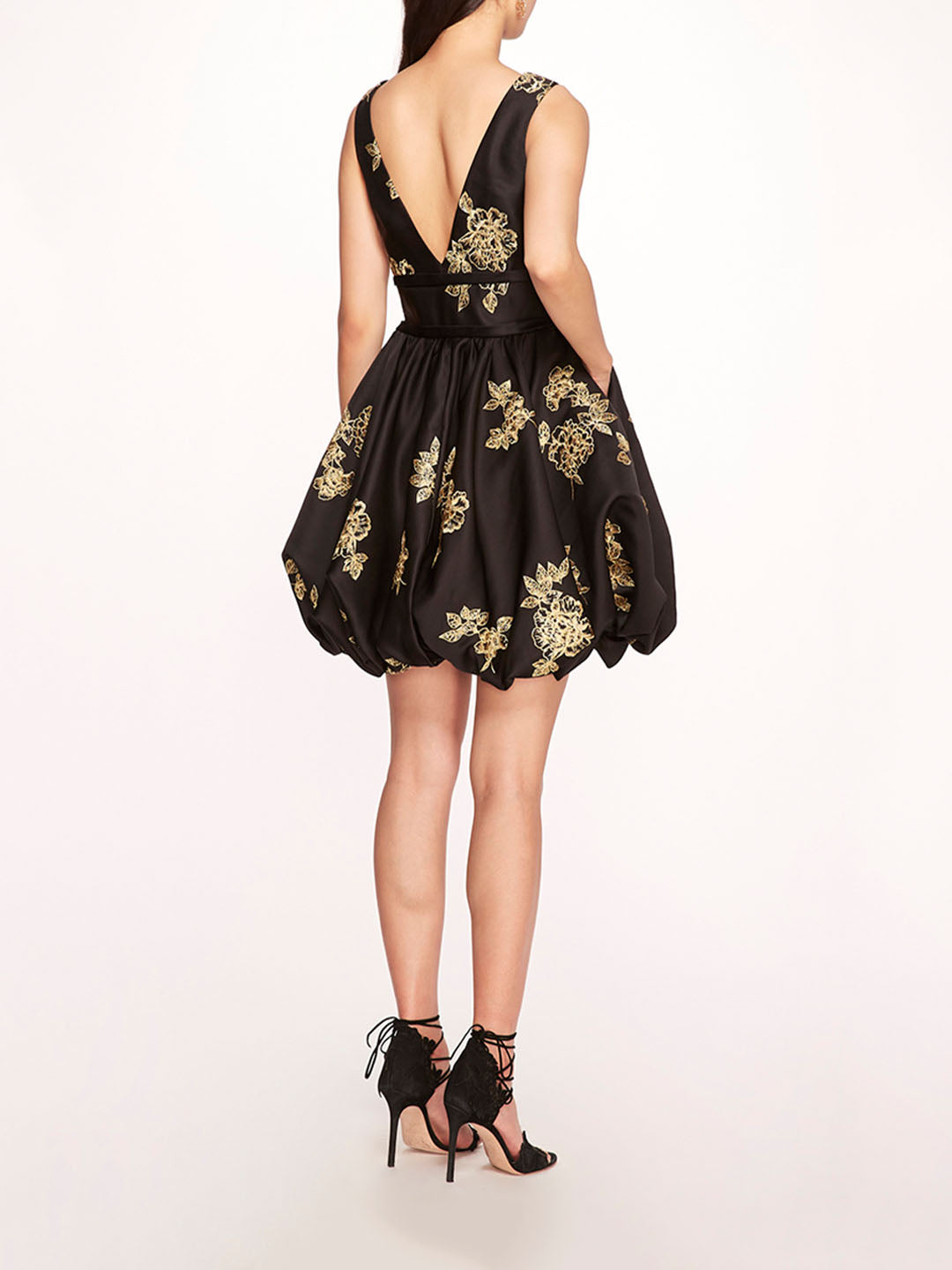 Marchesa notte black 2025 and gold dress