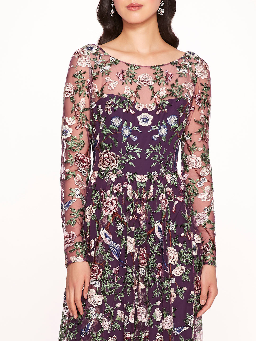 Marchesa notte embroidered clearance dress