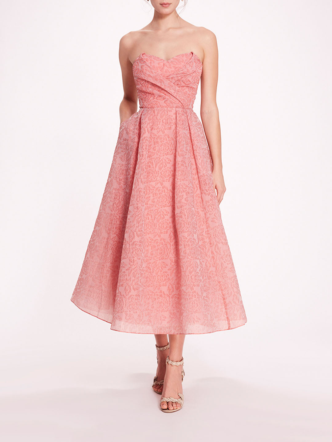 Cloque Sweetheart Dress | Marchesa