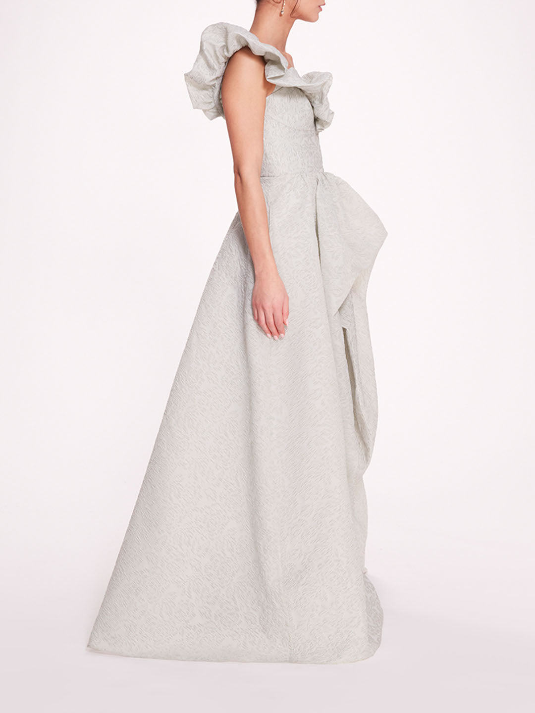 Cloque Draped Gown | Marchesa