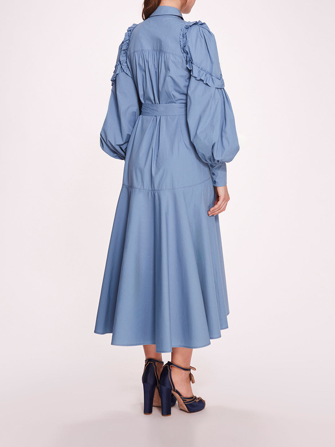 Rosette Ruffle Midi Dress | Marchesa