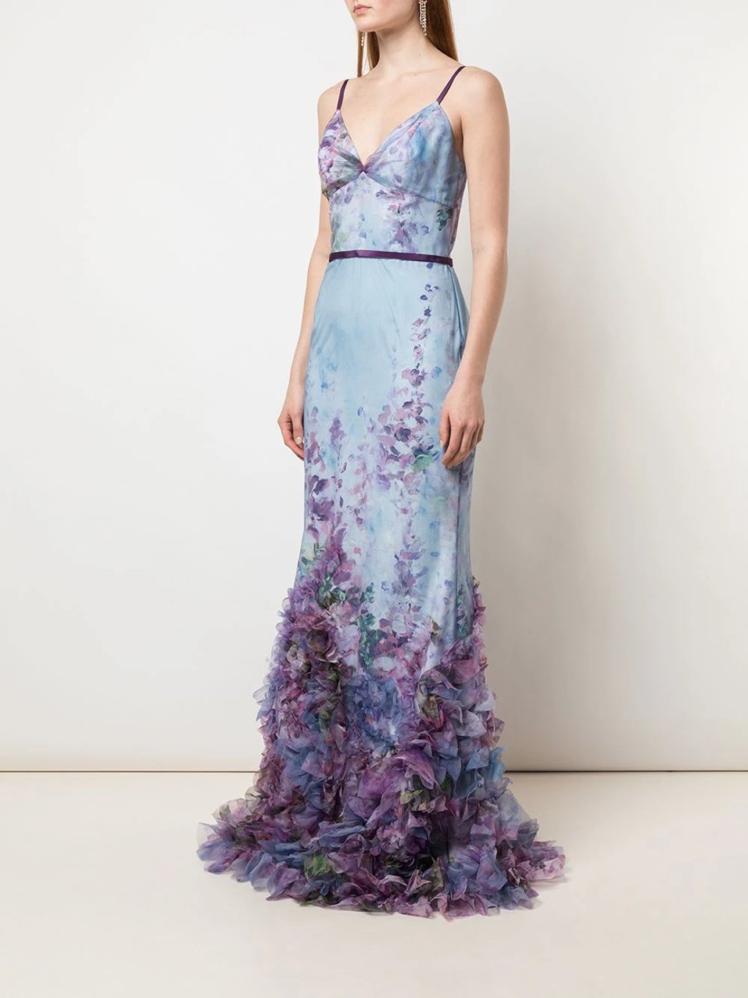 Fit-to-Flare Floral Texture Gown Marchesa