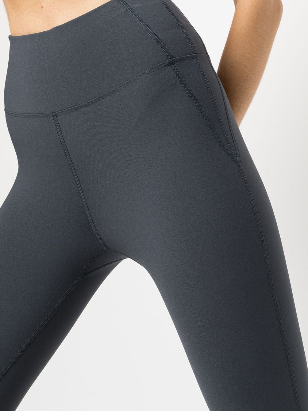 Grey High Waisted Compression Fit Performance Leggings – Marchesa
