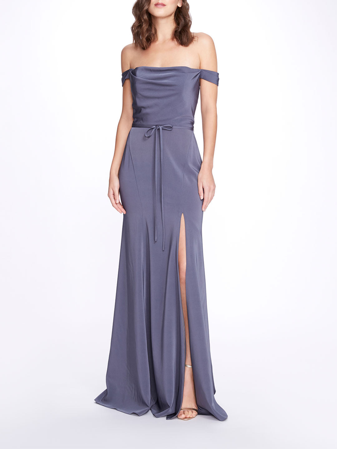 David's Bridal Steel Blue Bridesmaid Dress Size 8 - $39 (60% Off