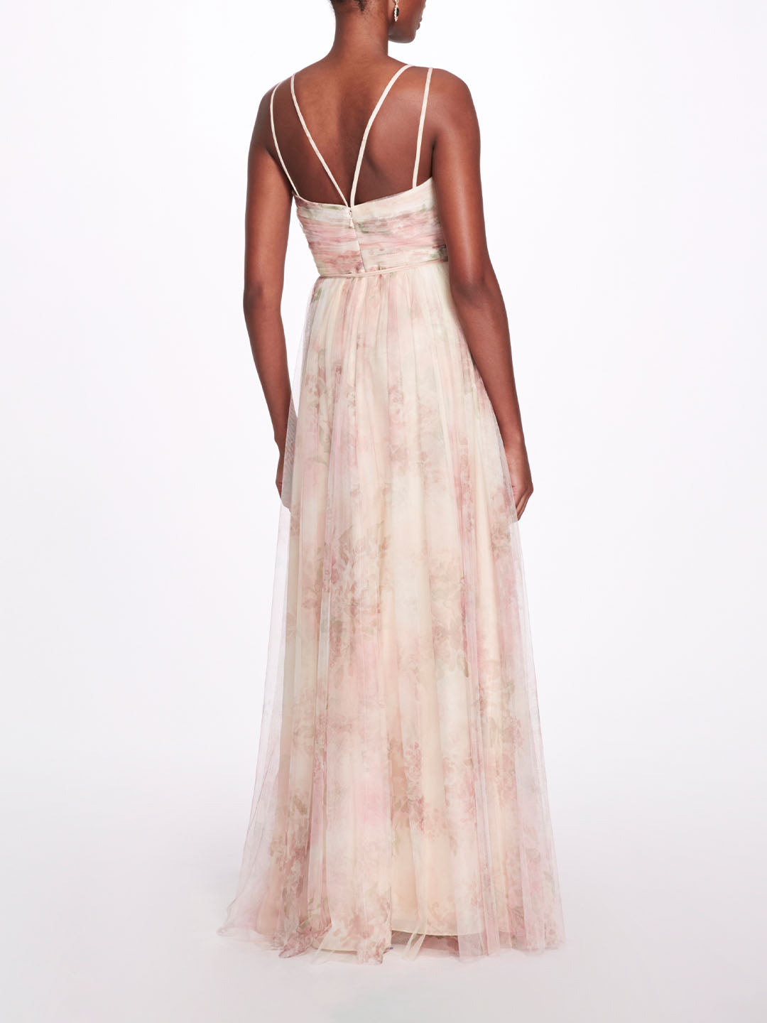 Marchesa notte blush outlet floral tulle gown