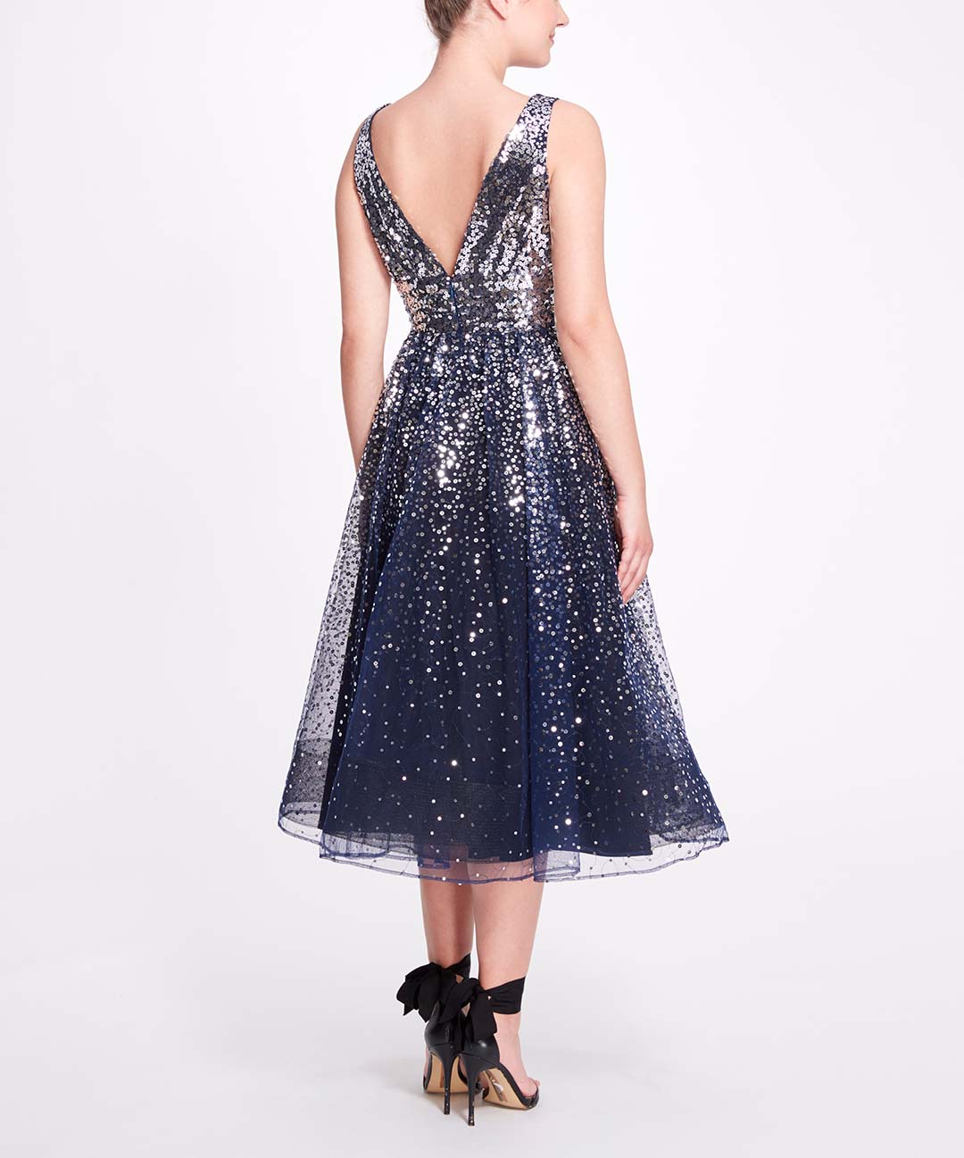 Marchesa notte v outlet neck tulle glitter gown