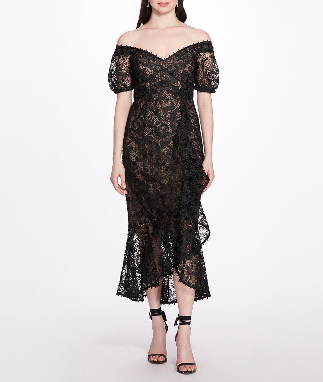 Off The Shoulder Guipure Gown | Marchesa