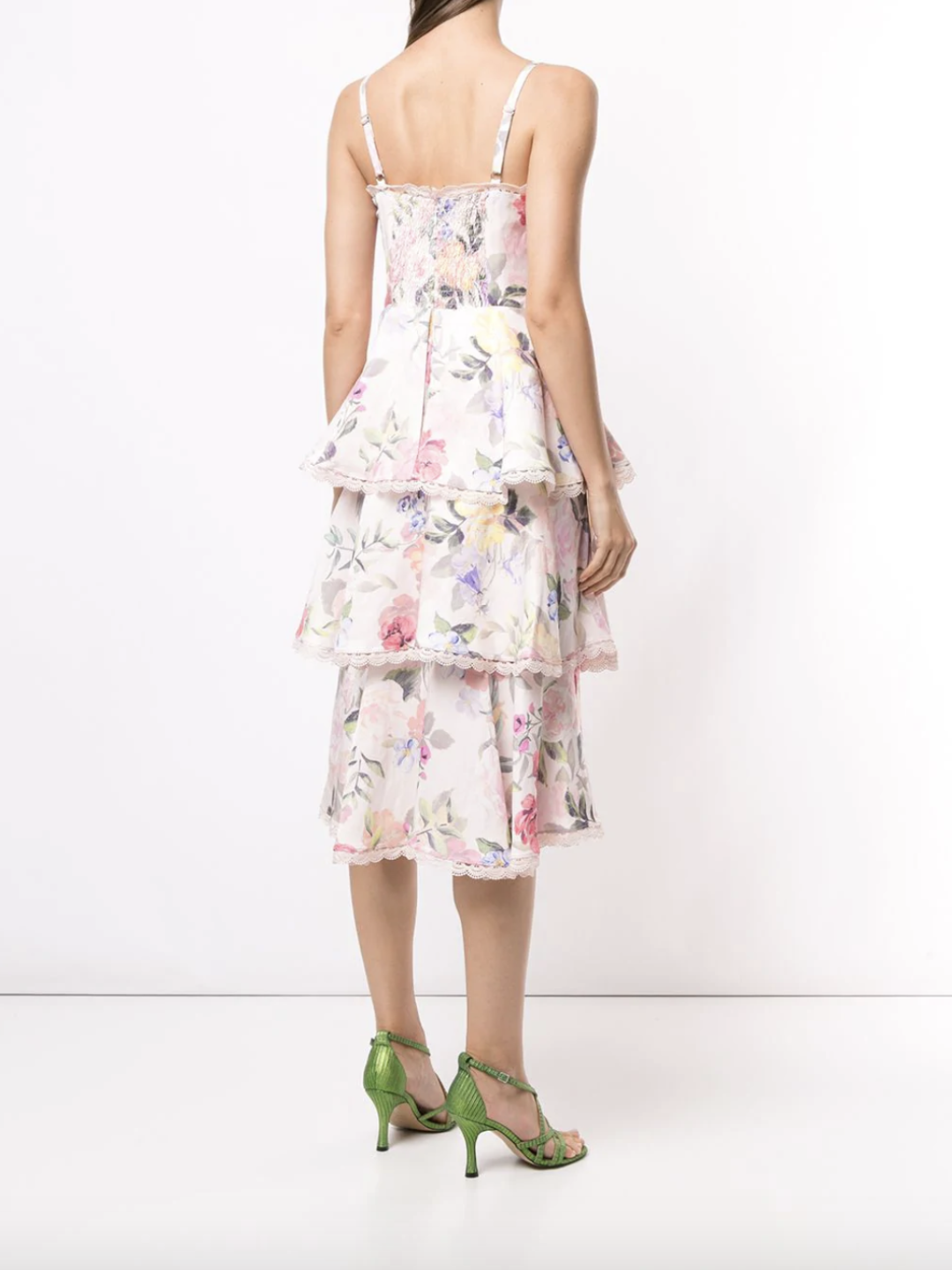 Twisted Tiered Linen Day Dress Marchesa