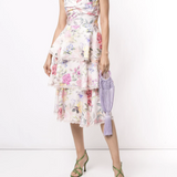 Twisted Tiered Linen Day Dress Marchesa